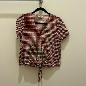 Madewell Seersucker Plaid Top